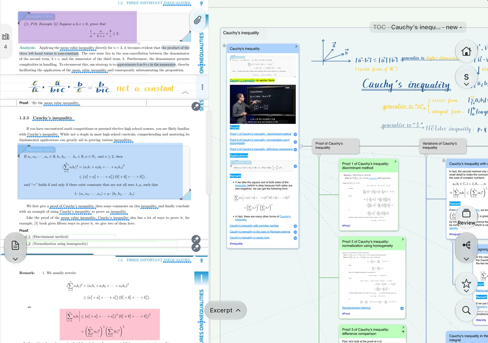 Open it. Source and mind map side by side.